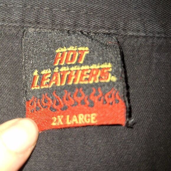 leeve Black Canyon Men’s Button Up Biker Style Cutoff Sleeve Winged Skuless 2xl - Picture 3 of 5